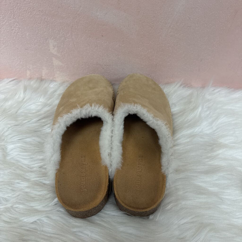 Jenni Kayne Tan Suede and Shearling Mules