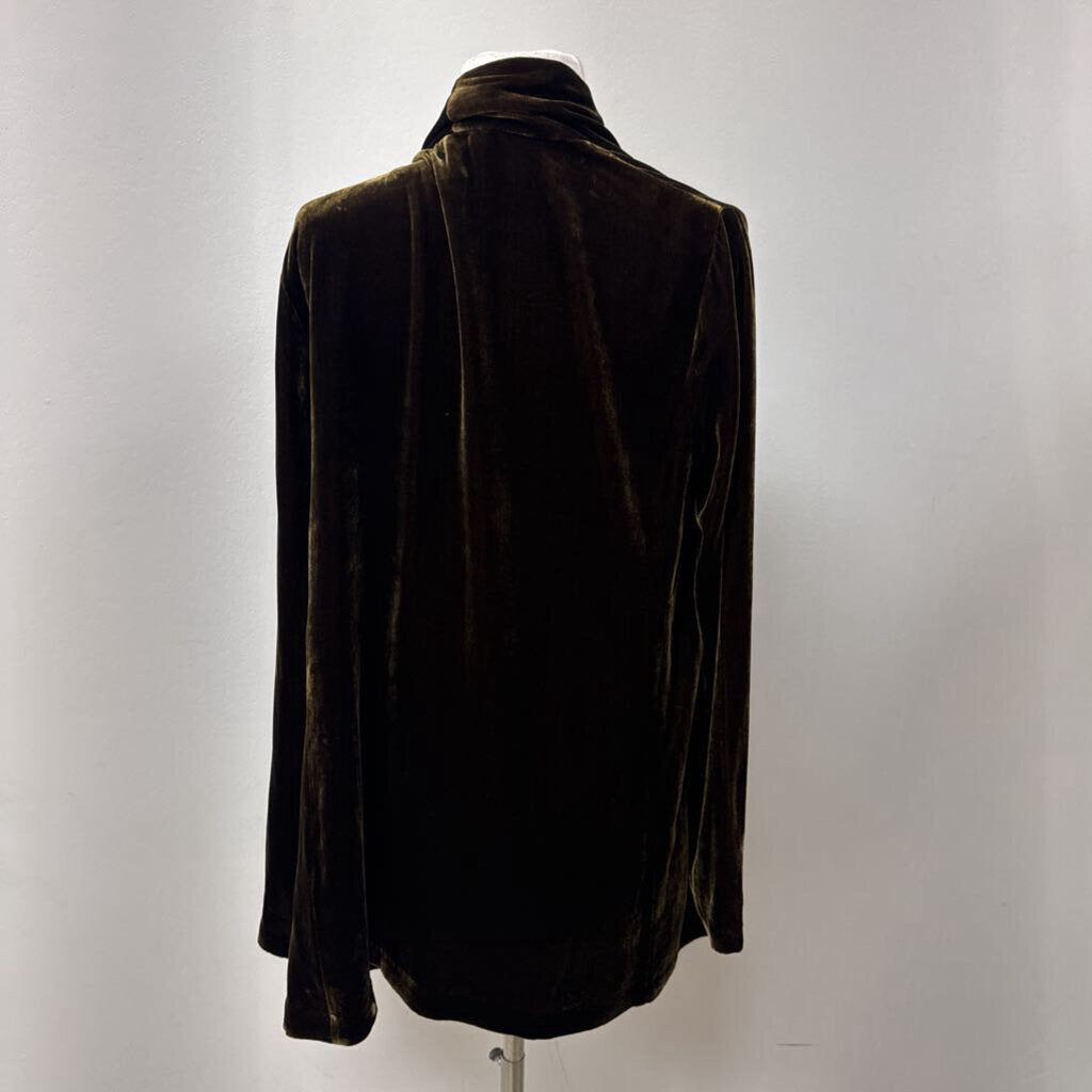 Eileen Fisher Moss Velvet Open Cardigan