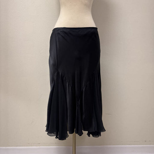 Max Studio Black Satin Flare Skirt