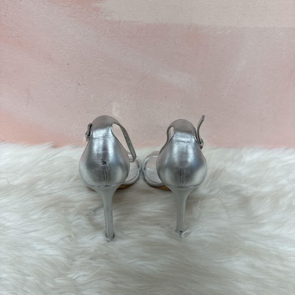 Saint Lautent Silver Open Toe Heel