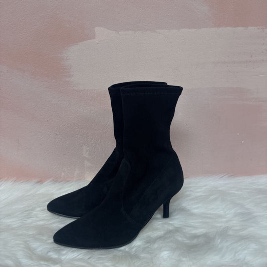 Stuart Weitzman Black Suede Sock Boot