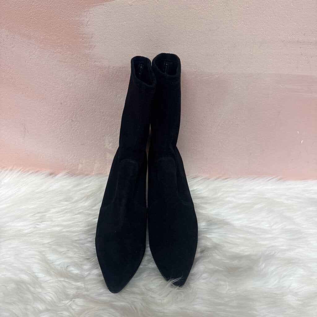 Stuart Weitzman Black Suede Sock Boot