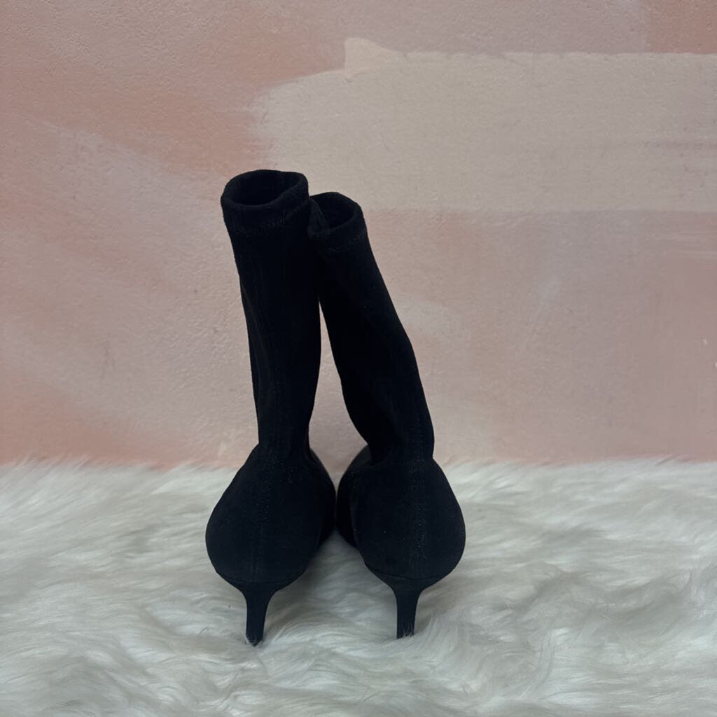 Stuart Weitzman Black Suede Sock Boot