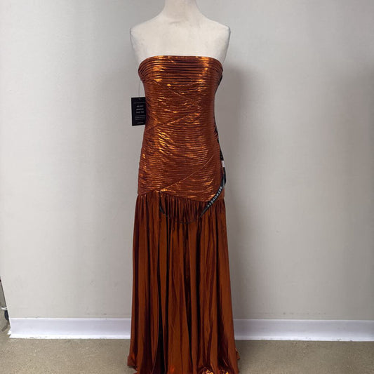 Retrofete Copper Foil Strapless Gown NWT