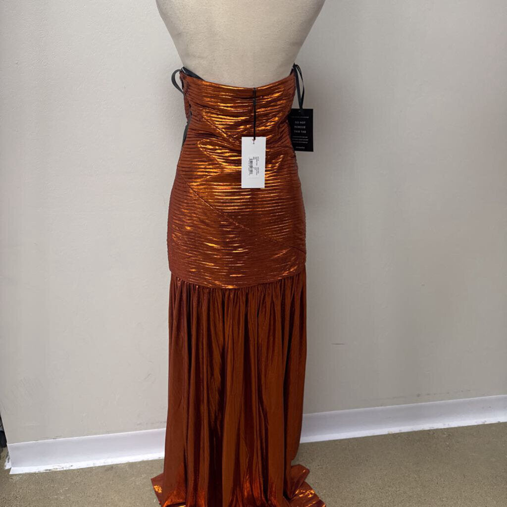 Retrofete Copper Foil Strapless Gown NWT