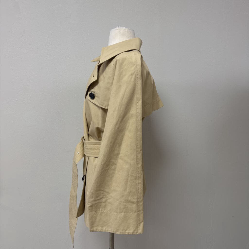 Rails Tan Cropped Belted Raincoat