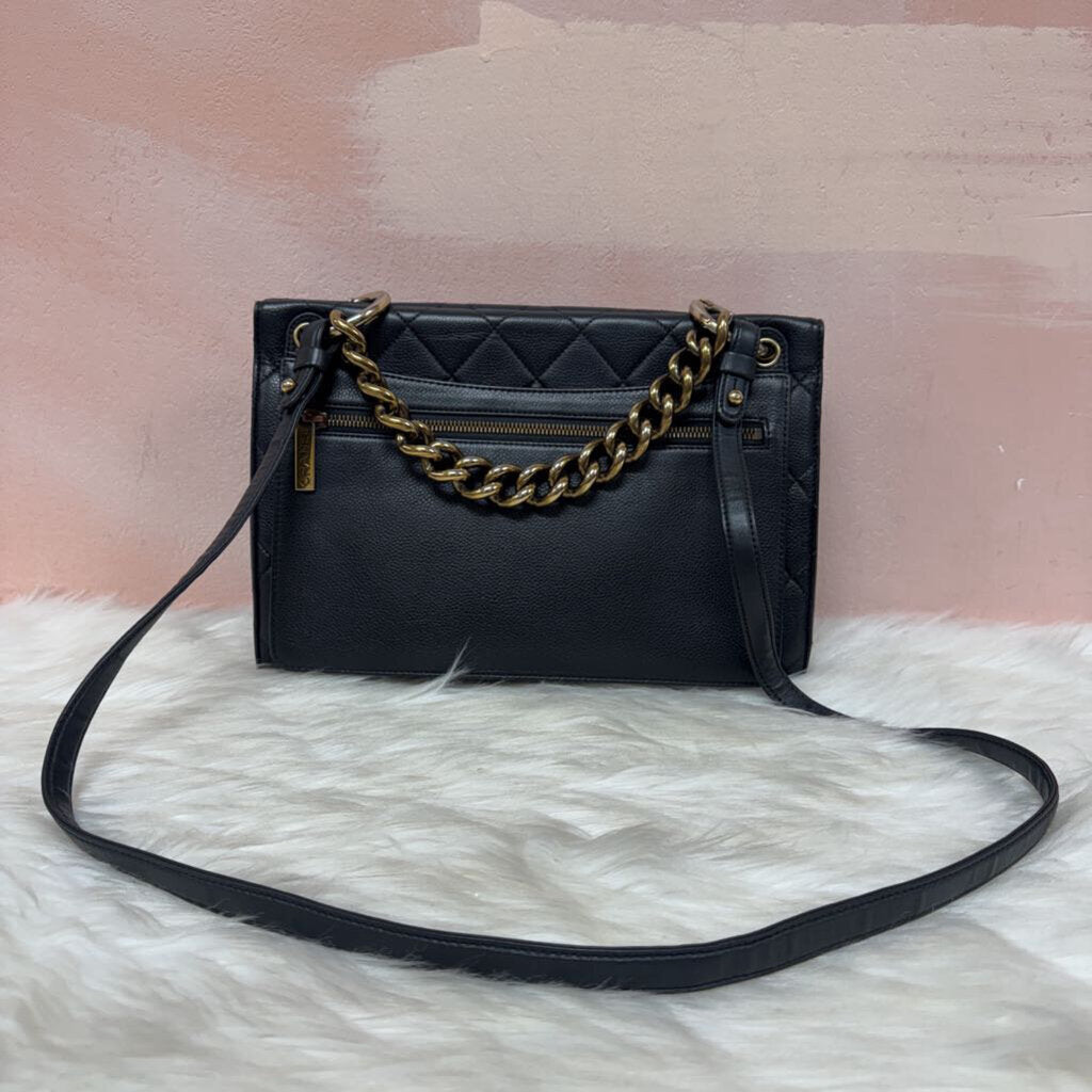 Chanel Black Caviar Leather Trapezio Flap Bag '13-'14