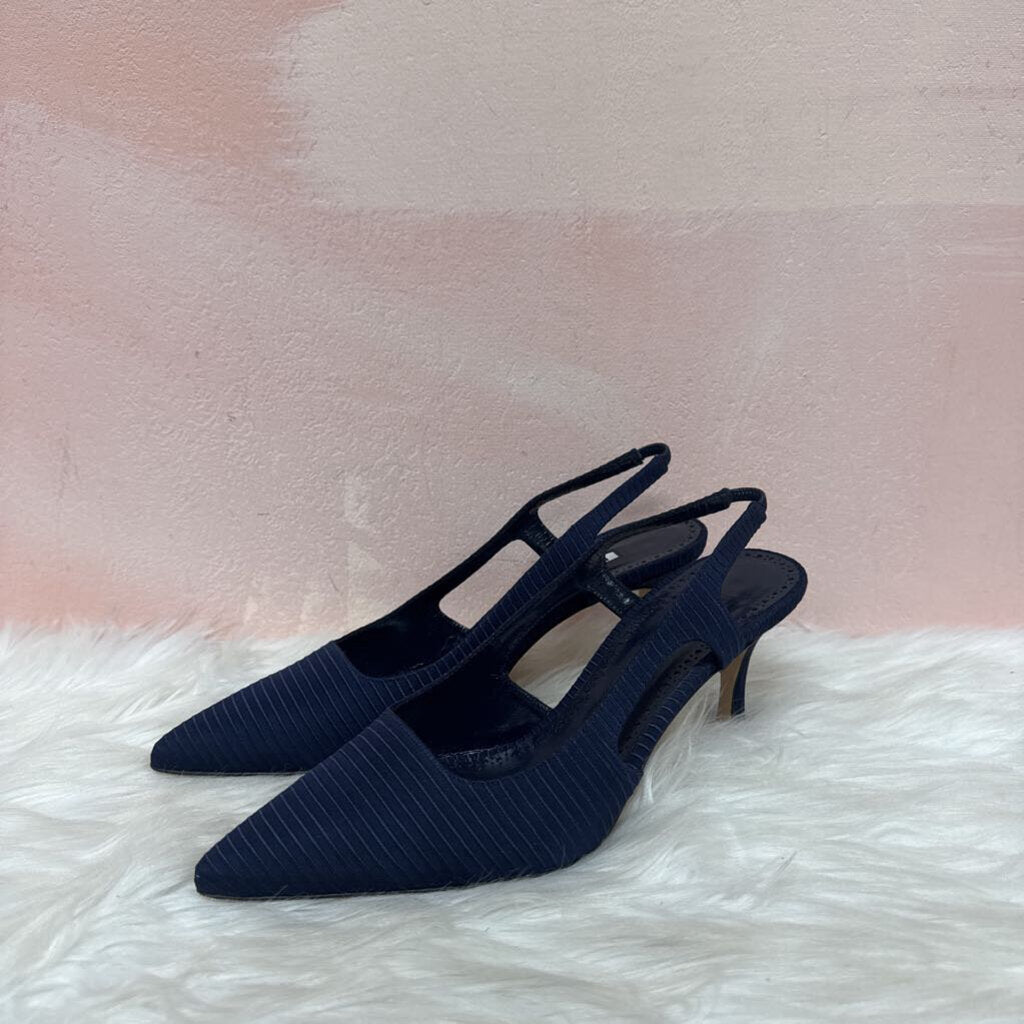 Manolo Navy Slingback Heel