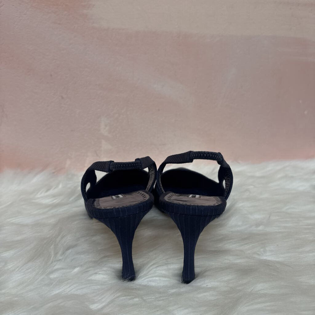 Manolo Navy Slingback Heel