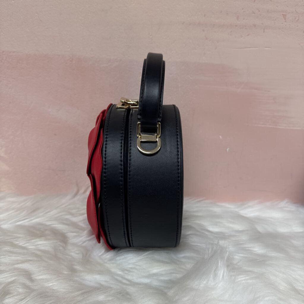 Kate Spade Black and Red Rosette Shoulder Bag