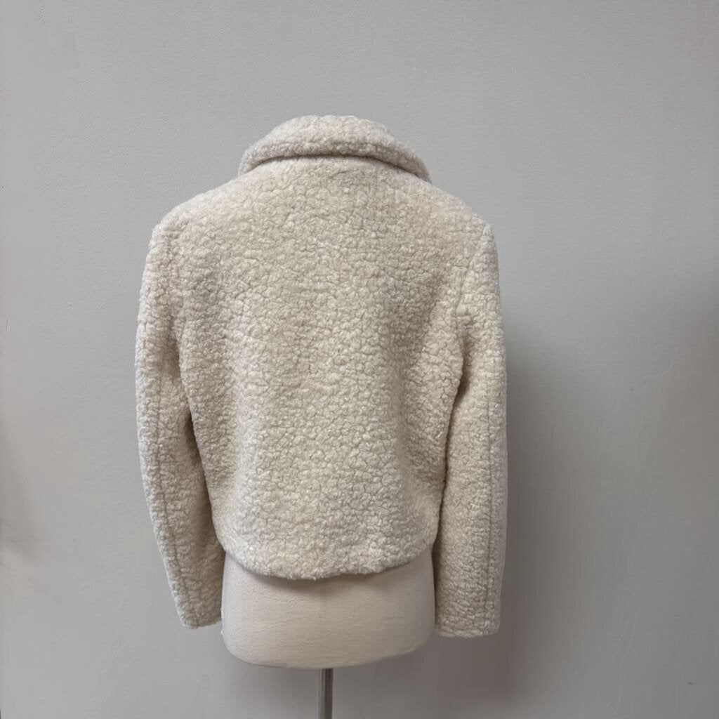 Fifteen Twenty Ivory Sherpa Cropped Coat