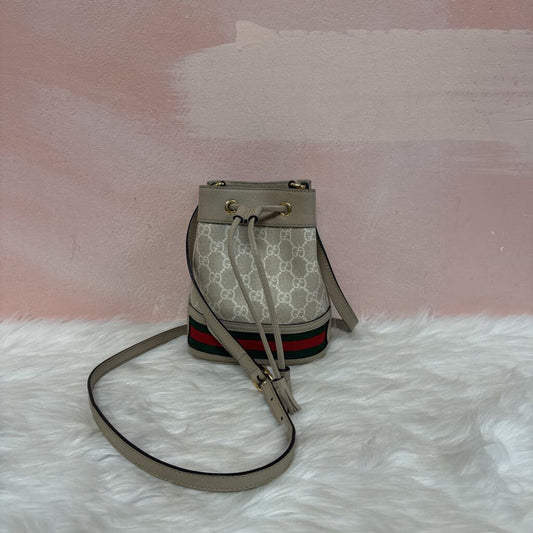 Gucci Beige Ophidia GG Mini Bucket Bag