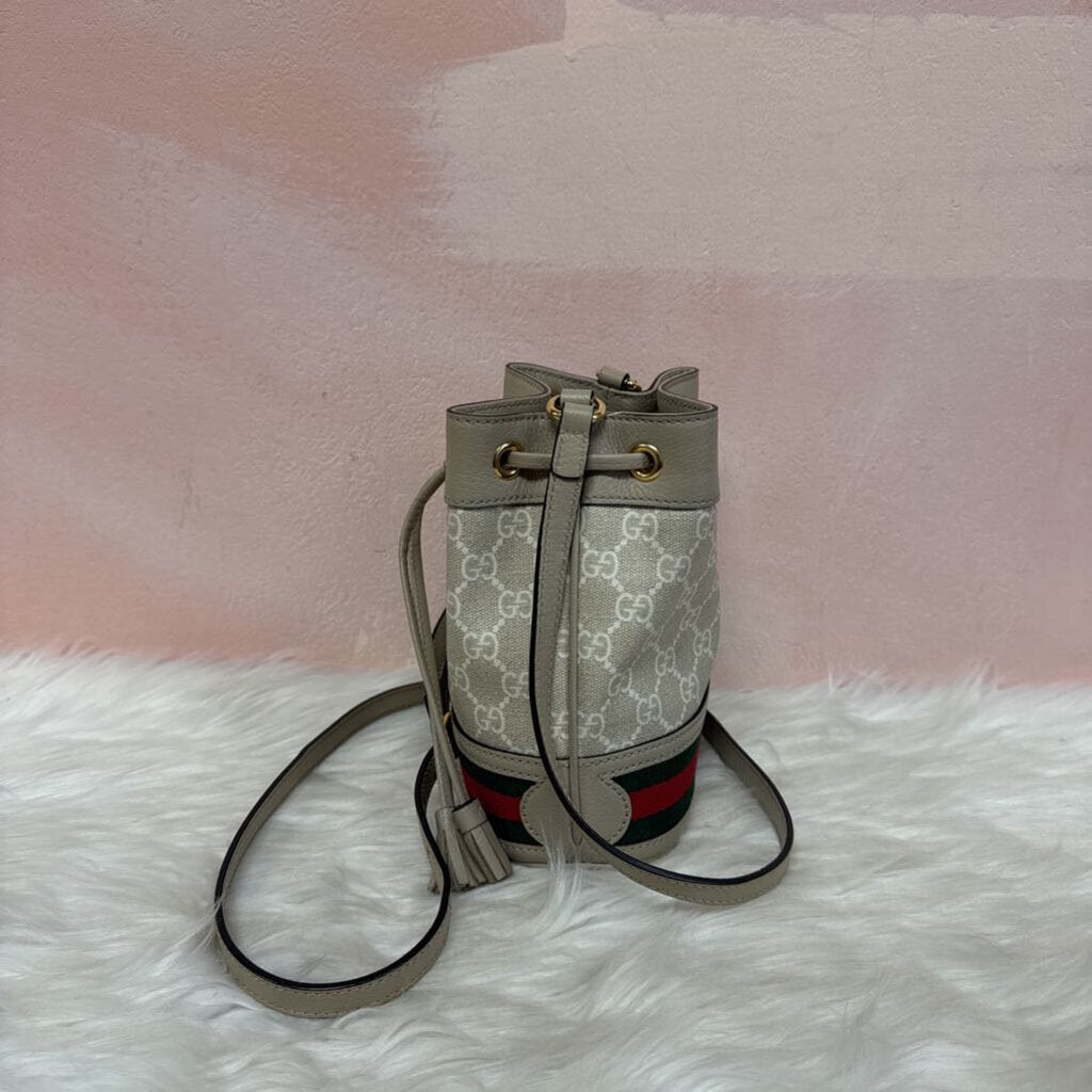 Gucci Beige Ophidia GG Mini Bucket Bag