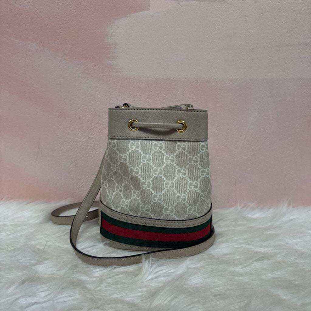 Gucci Beige Ophidia GG Mini Bucket Bag