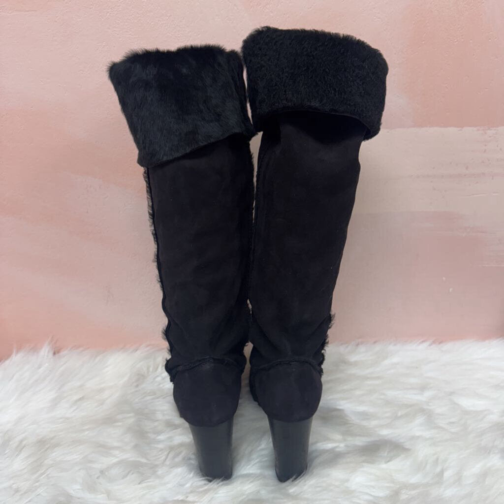 Fendi Black Suede Slouch Boot