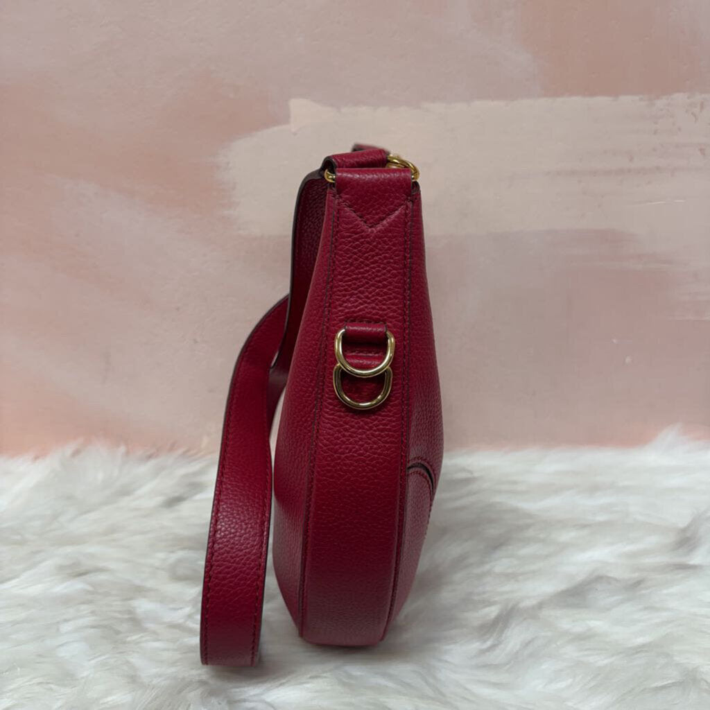 Marc Jacobs Red Leather Hobo Shoulder Bag