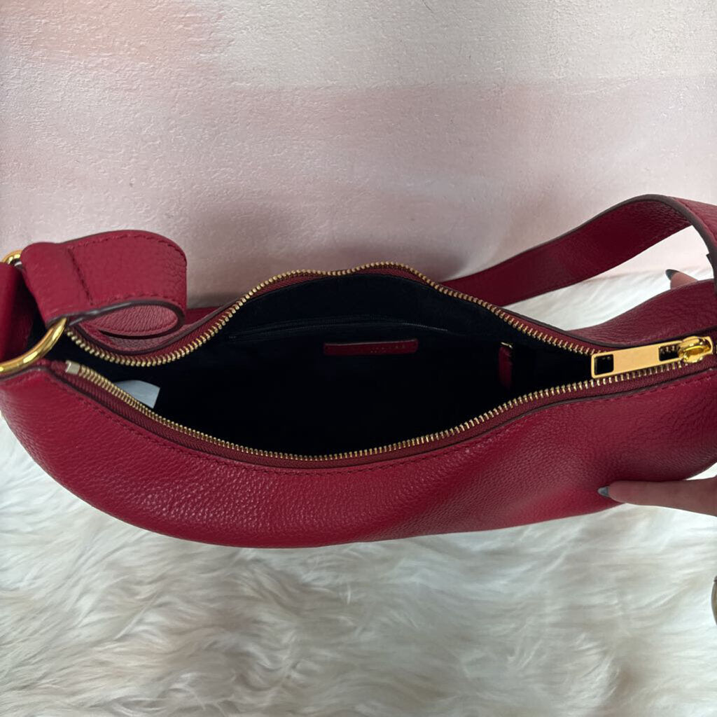 Marc Jacobs Red Leather Hobo Shoulder Bag