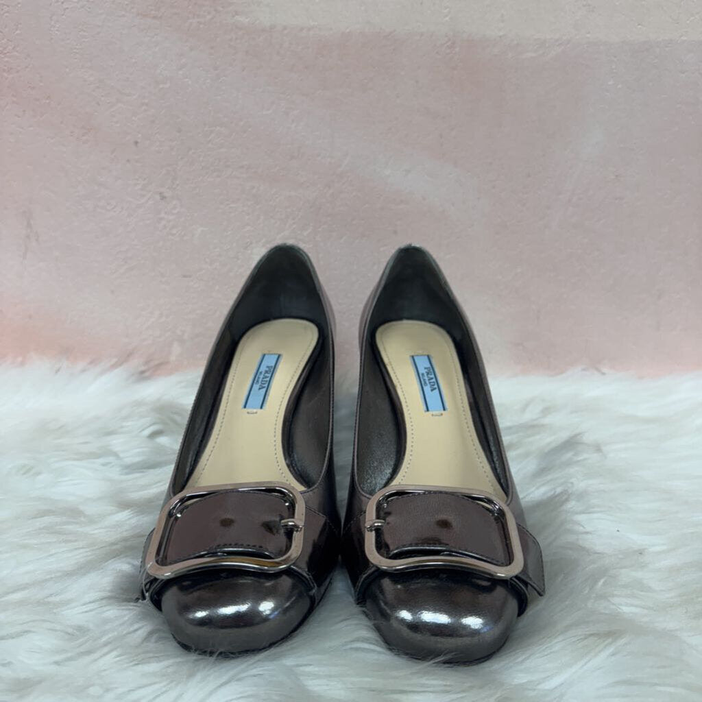 Prada Patent Leather Buckle Pump