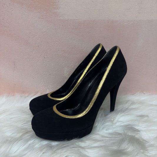 Gucci PlatformVintage Suede W/Gold Trim Pump