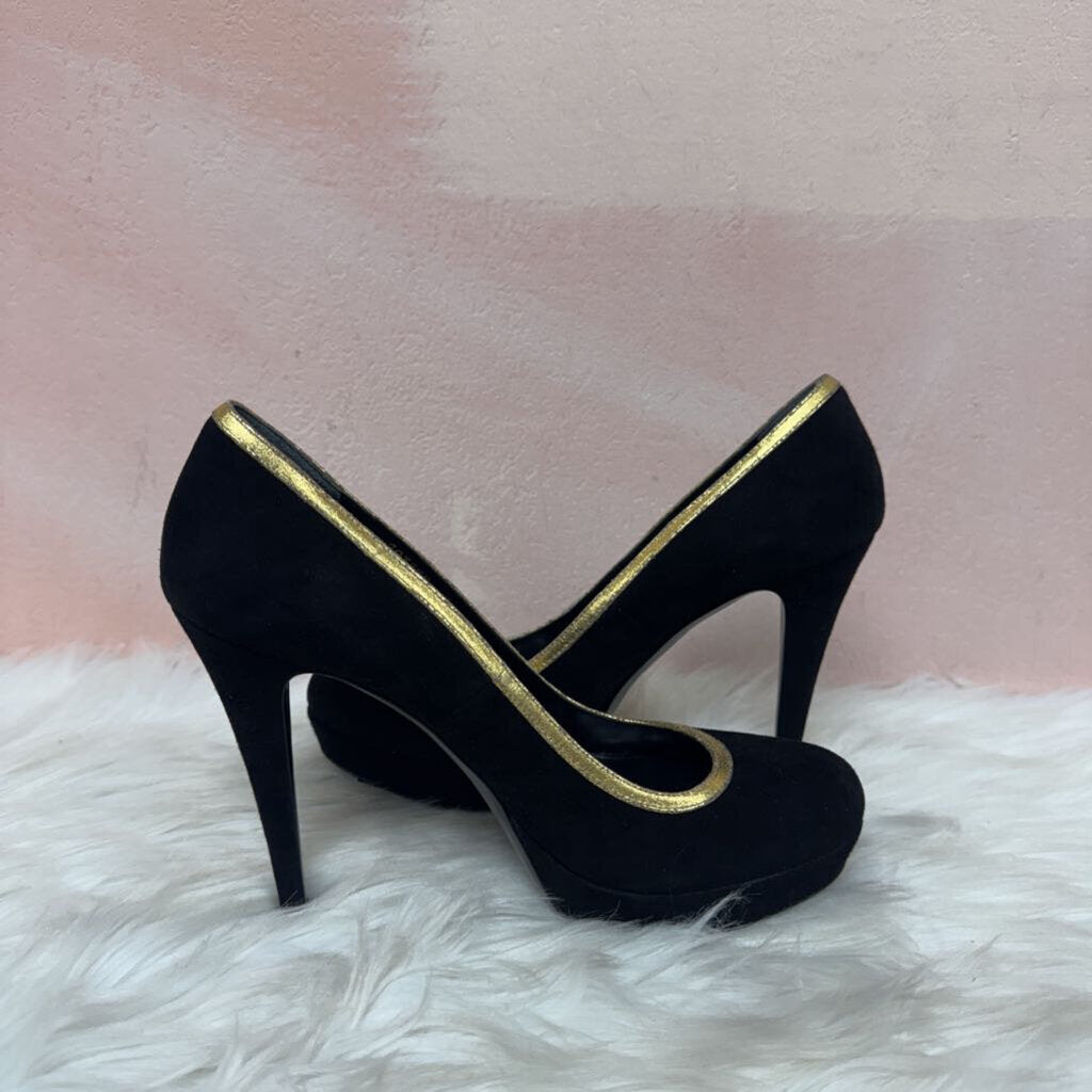 Gucci PlatformVintage Suede W/Gold Trim Pump