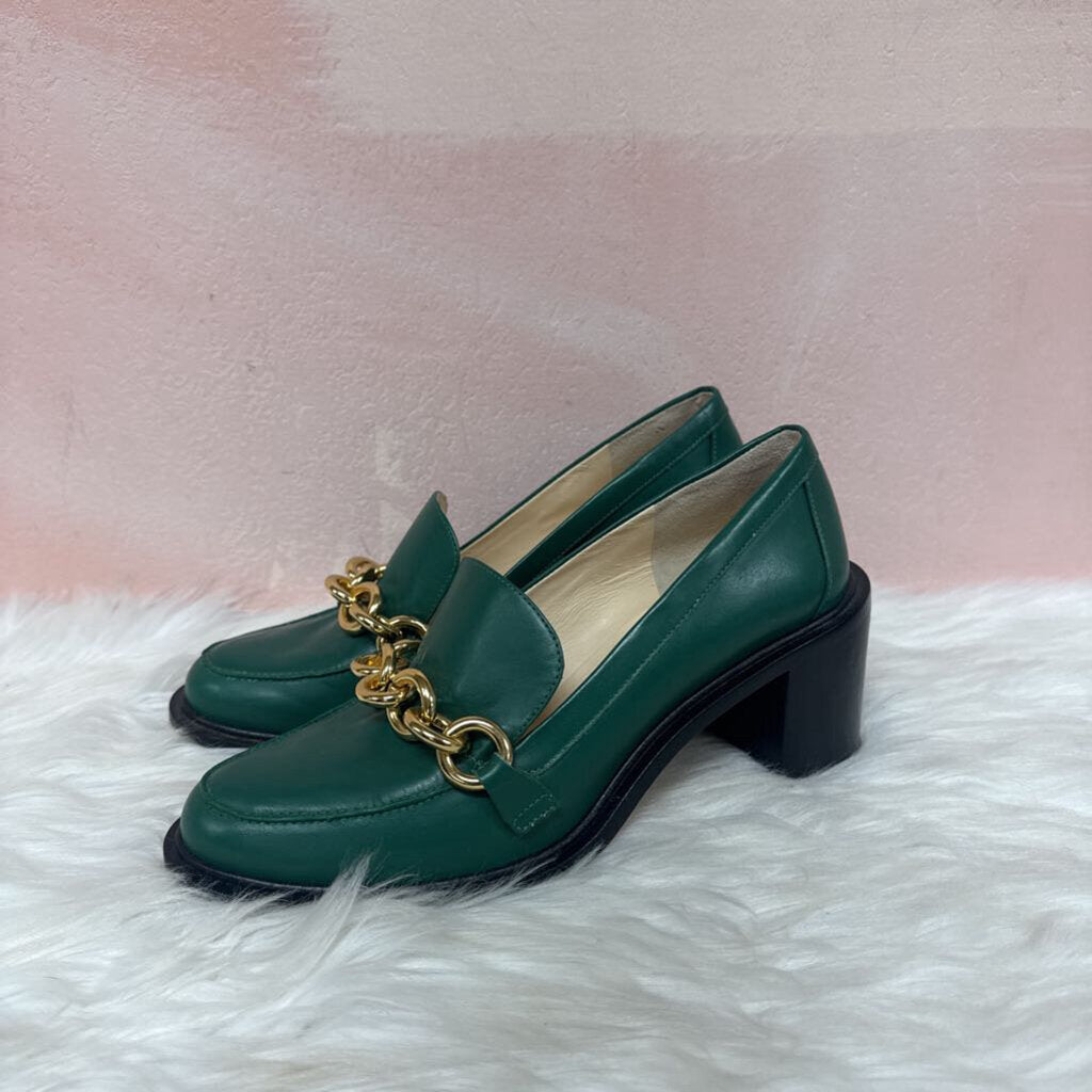 Guilhermina Green Accent Block Heel Loafer