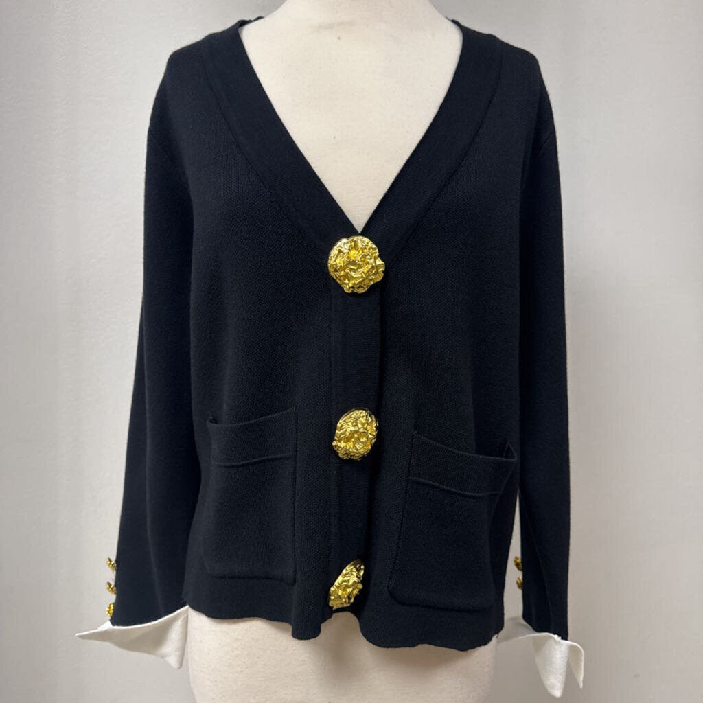 Benaar Black Chunky Button Cardigan NWT