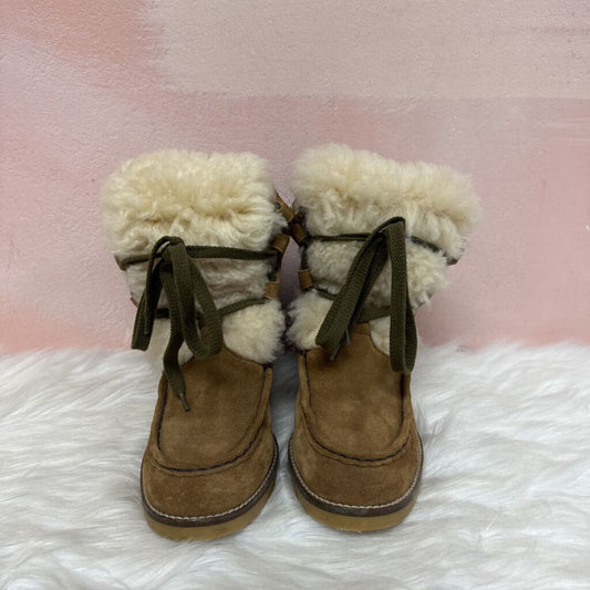 Chloe Brown Suede and Shearling Platform Boot