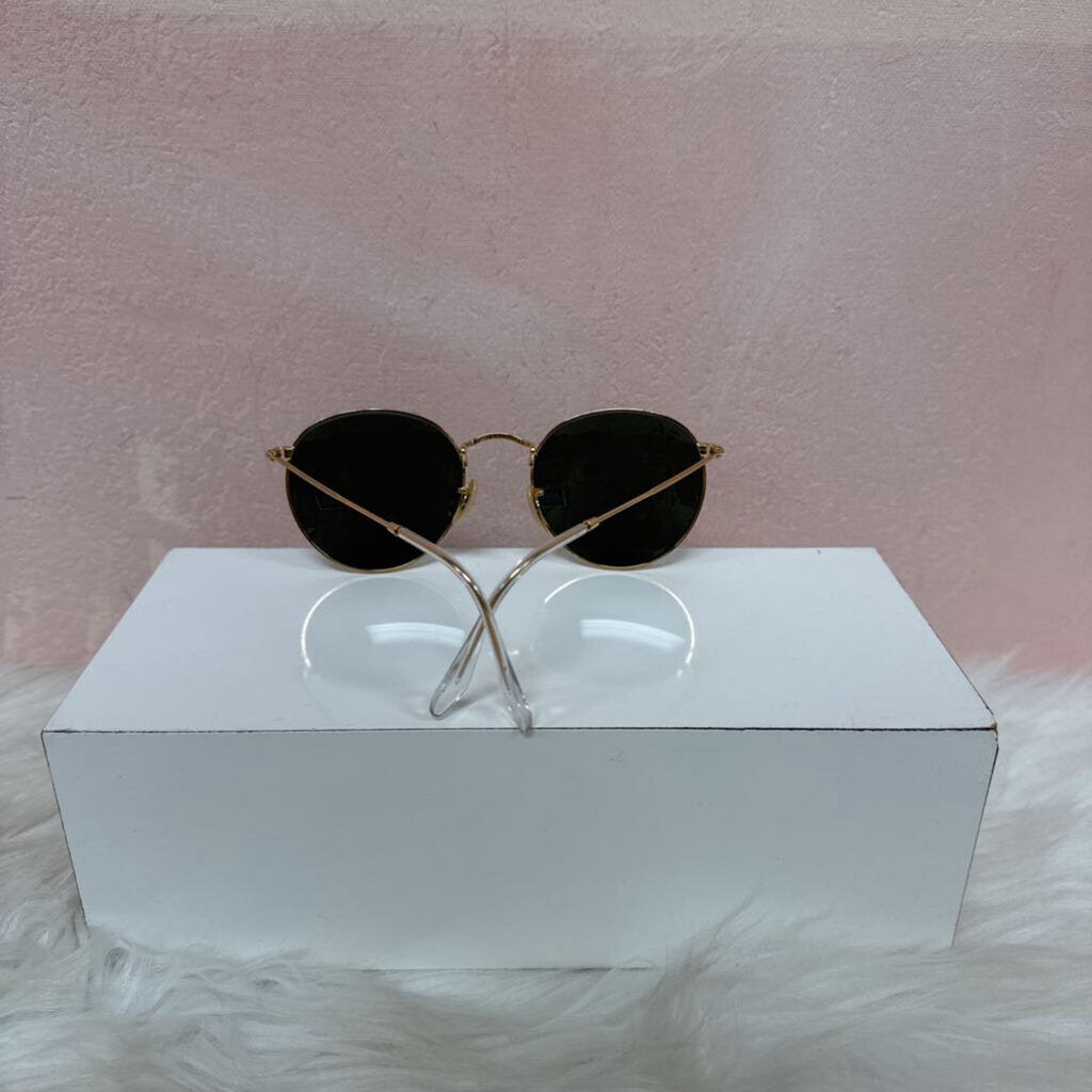 Ray Ban Gold Round Sunglasses