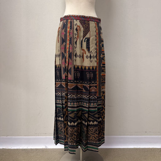 Etro Silk Box Pleat Maxi Skirt