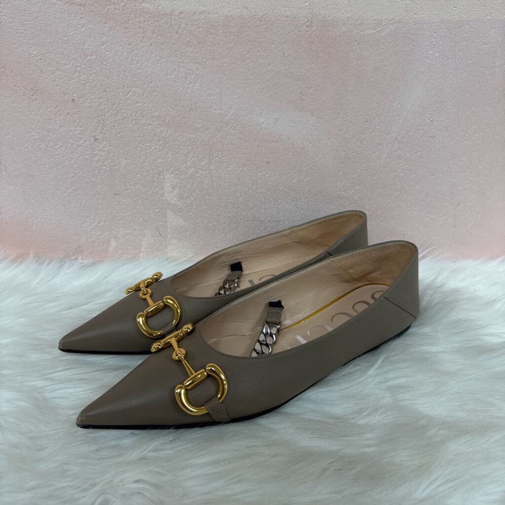 Gucci Tan Horsebit Accent Mary Jane Flat (As Is)