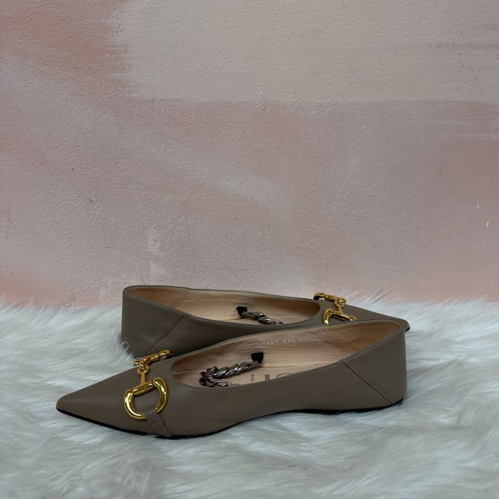 Gucci Tan Horsebit Accent Mary Jane Flat (As Is)