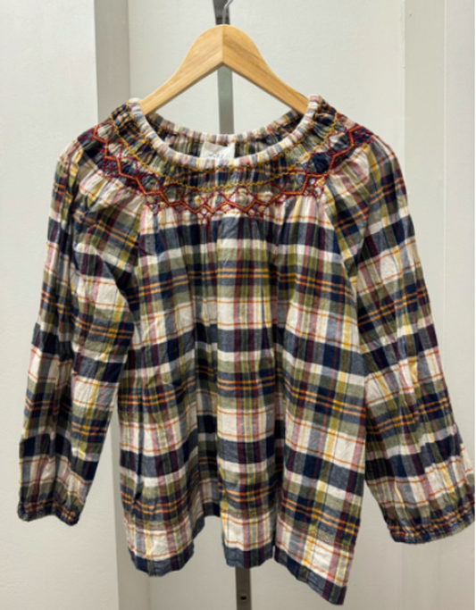 The Great Plaid Embroidered Top
